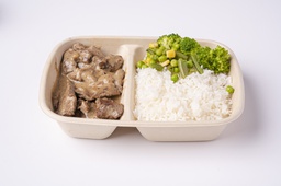 MEAL  Pepper sauce meat meal (grilled frish meat pieces with black pepper sau